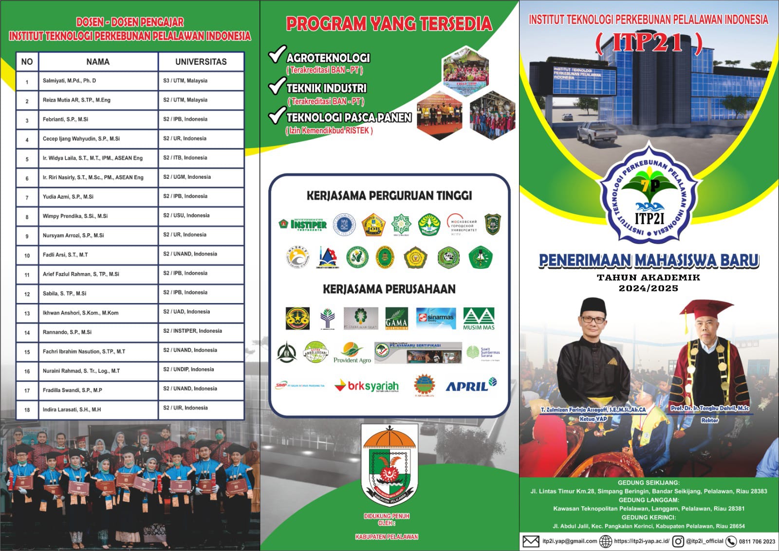 PENERIMAAN MAHASISWA BARU ITP2I TAHUN 2024